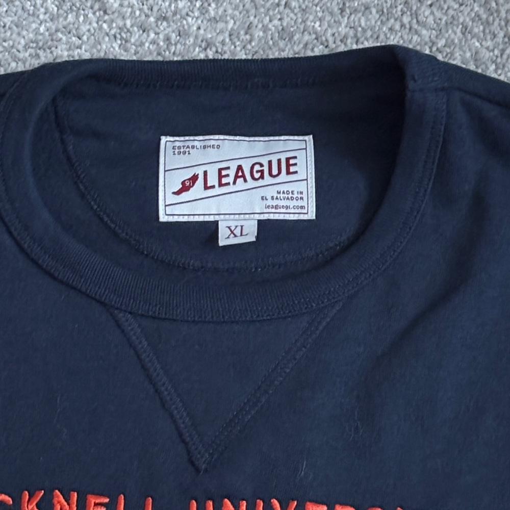 NWOT Navy Blue Orange Bucknell University Bison College Sweatshirt sz XL - Picture 3 of 5